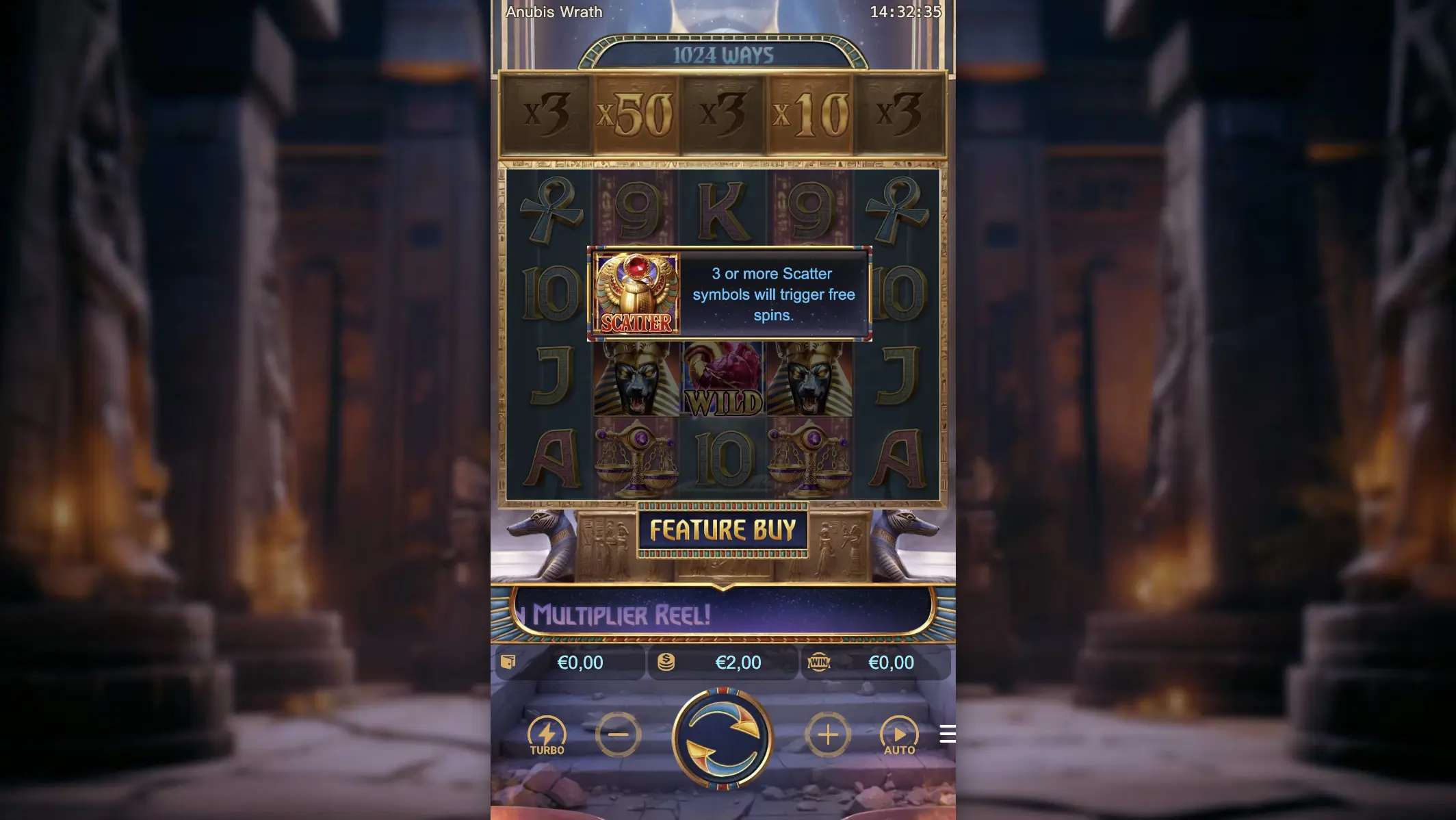 Anubis Wrath Scatter symbol explanation